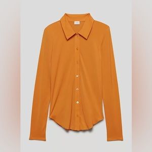 Aritzia Wilfred Charm Long Sleeve Oriole Orange
